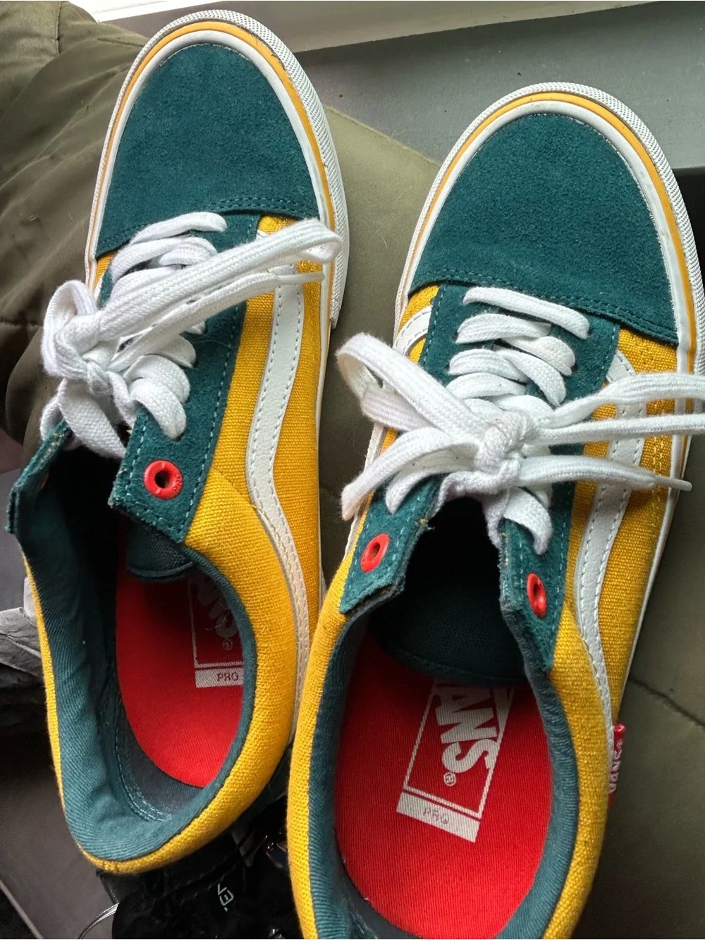 Vans Yellow and Black Low-Top Sneakers